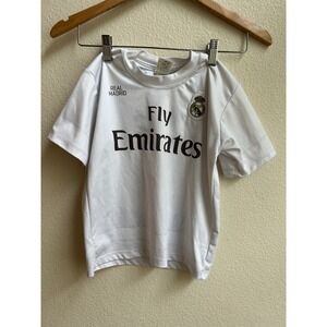 Real Madrid Cristiano Ronaldo 7 Soccer Jersey Youth White Fly Emirates Shirt